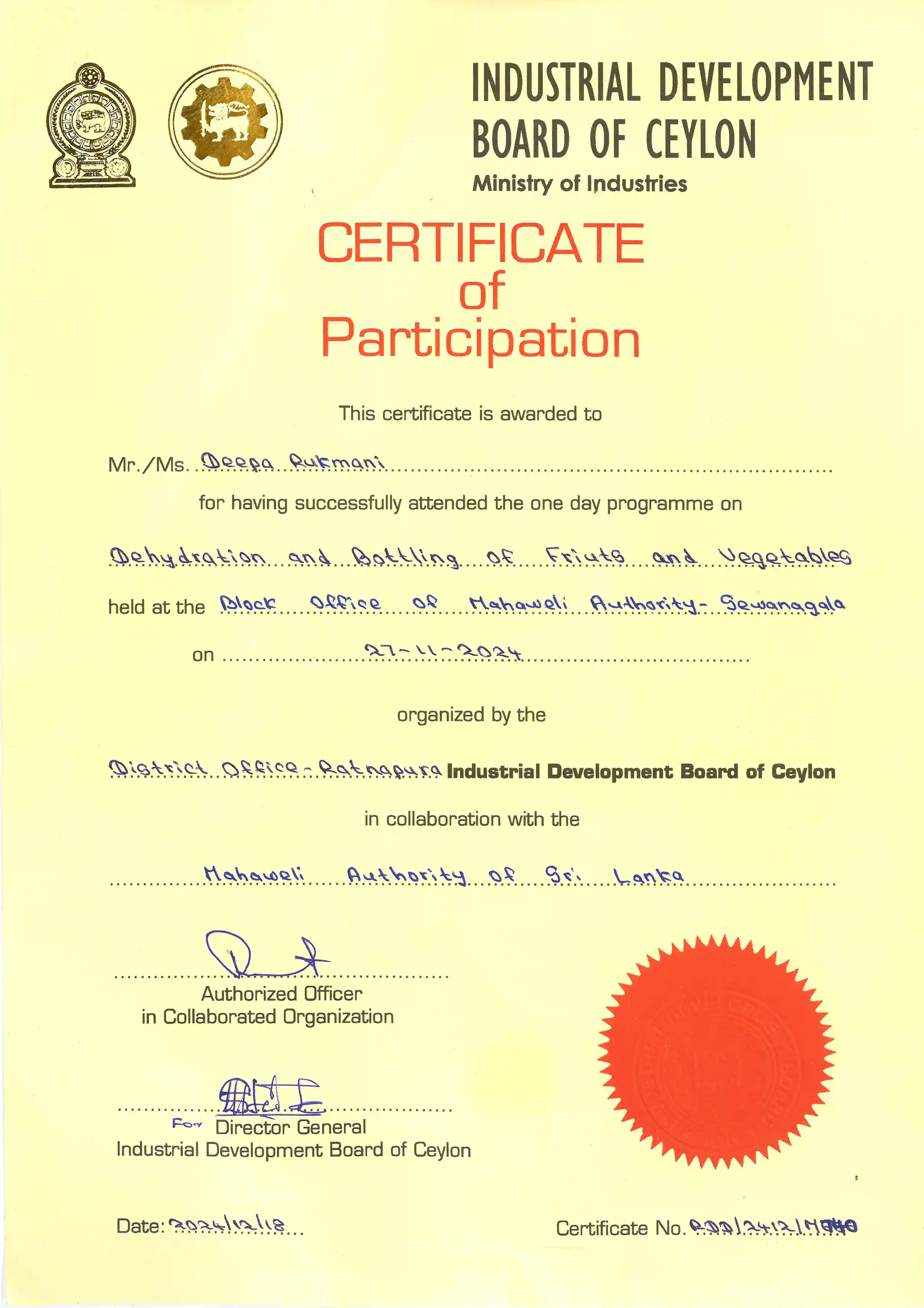 Certification